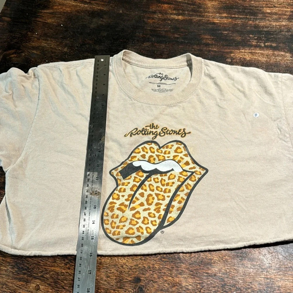 Rolling Stones crop T shirt boxy oversized medium lips tongue - Picture 3 of 5